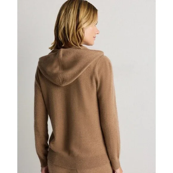 Quince Mongolian Cashmere Hoodie Women's M Teak Full Zip NWT - Picture 3 of 6